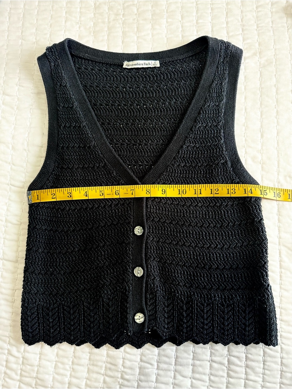 Abercrombie & Fitch Knit Crochet Vest NWOT